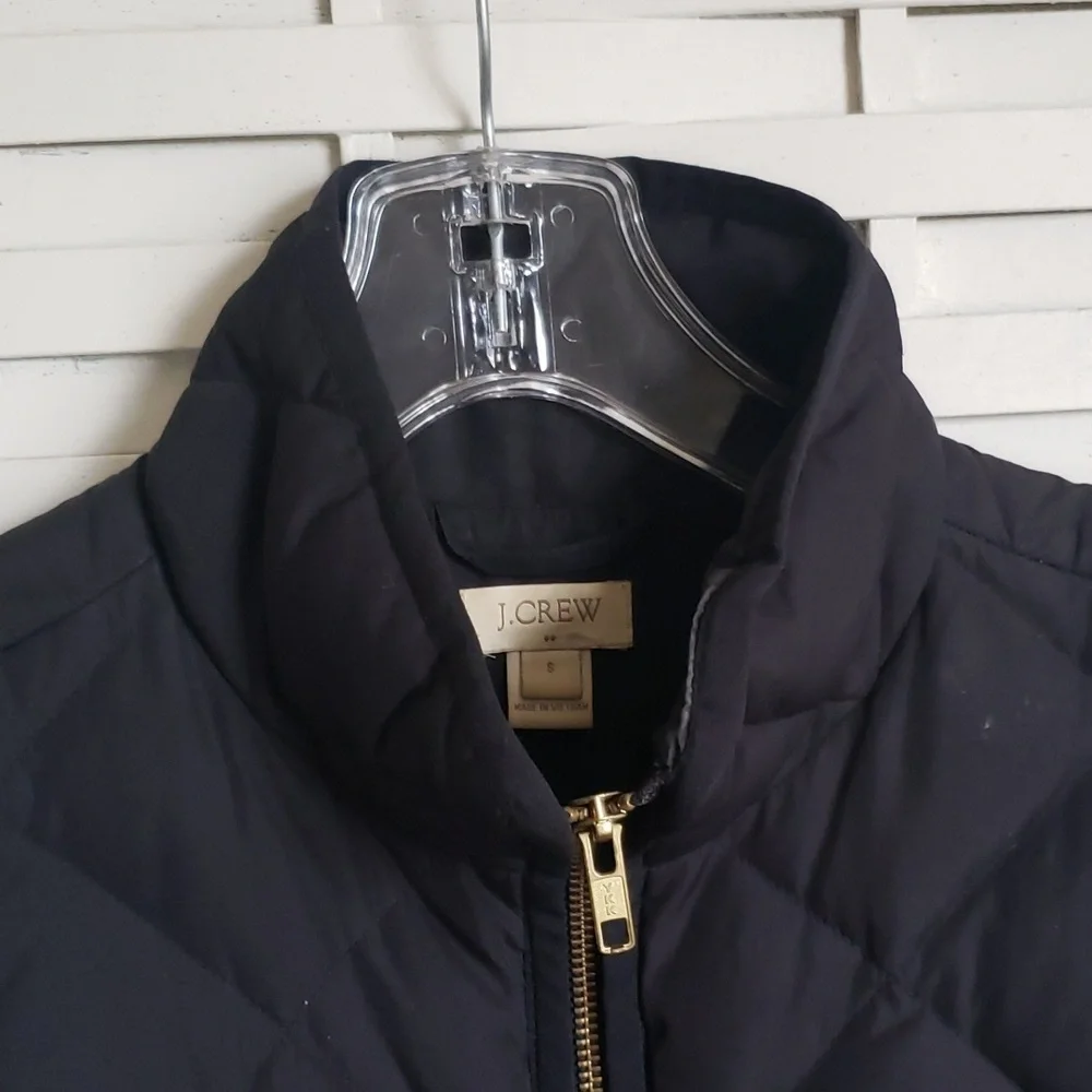 J. Crew black puff down filler women's vest size S